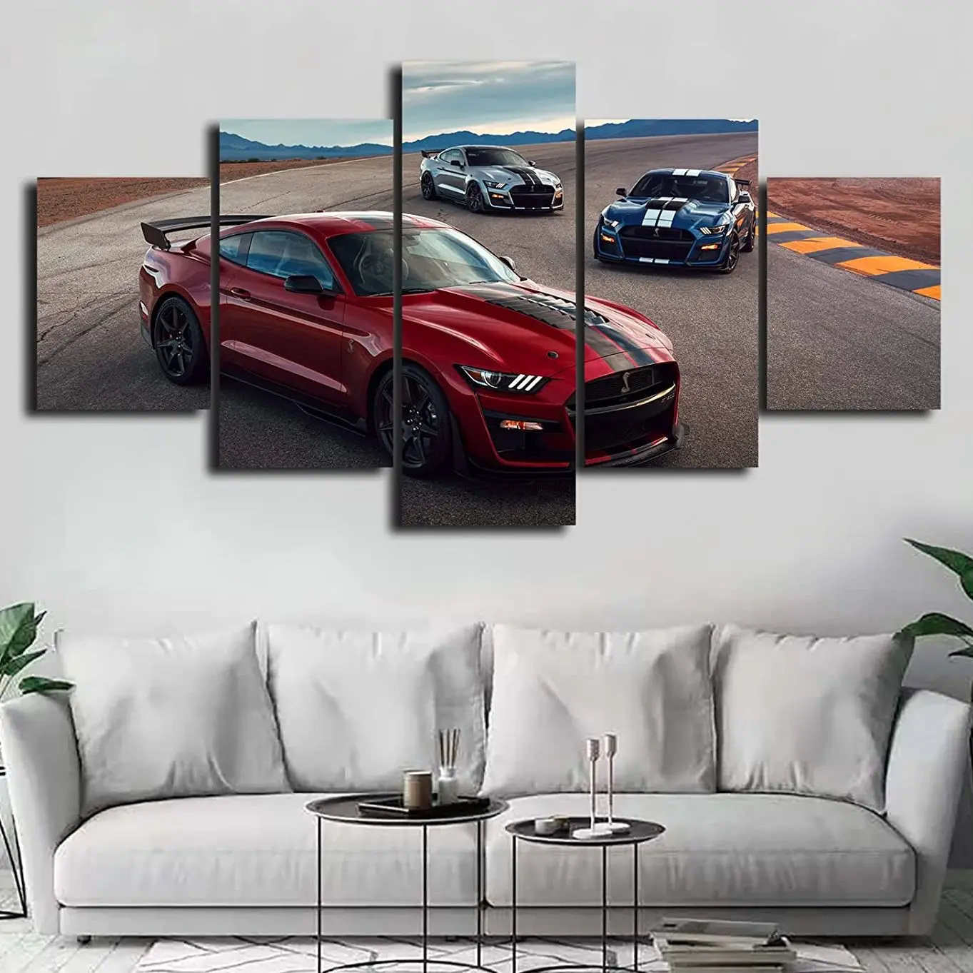 

No Framed 5 Pieces Luxury Ford Sports Car Wall Art Canvas HD Decorative Prints Posters Pictures Paintings Home Decor for Bedroom