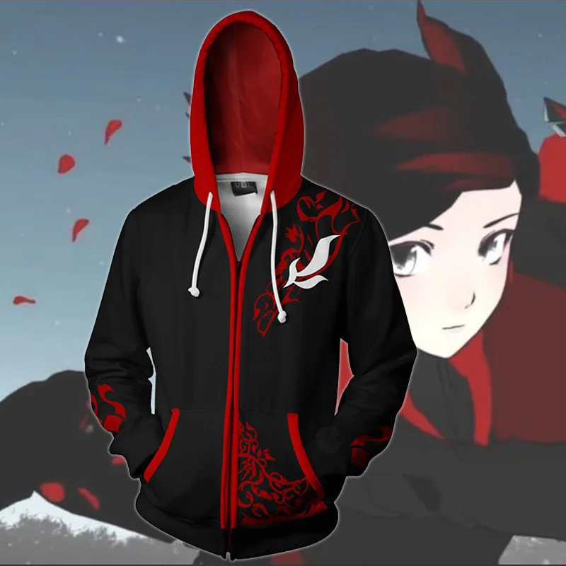 RWBY Crescent костюм с розой Косплей Аниме Толстовка мужские куртки и пальто женские