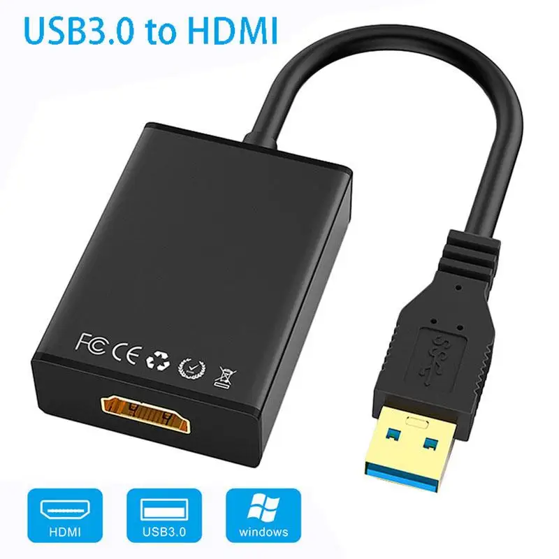 HD MI 1080P USB в HD-МИ адаптер 3.0 HDMI аудио-видео многомониторный конвертерный кабель для ПК ноутбук проектор ЖК-телевизор.