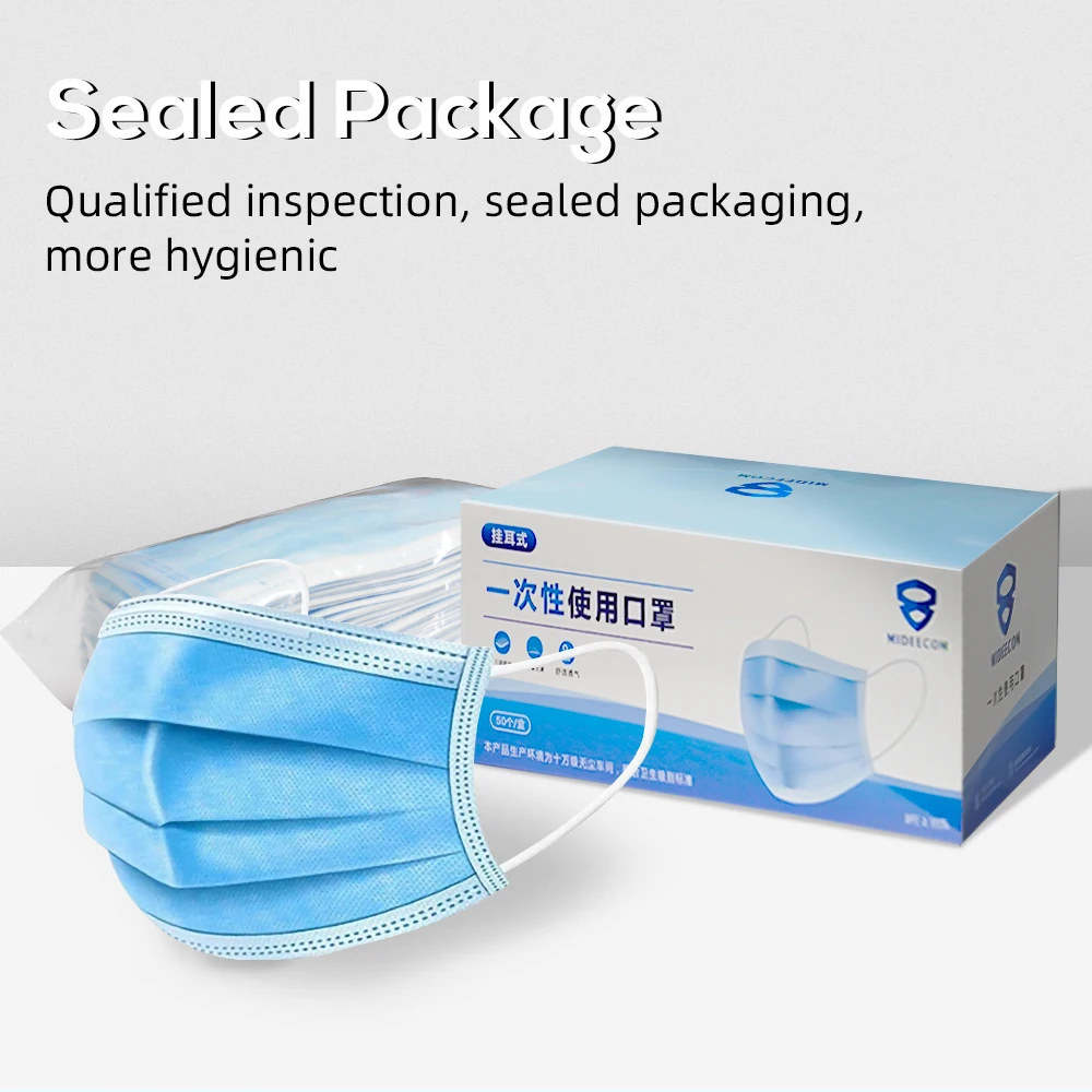 

Disposable Face Mask For Adults Germ Protection Mascarilla Anti Pollution Dust 3layer Filter MeltBlown Nonwoven Mouth Masks