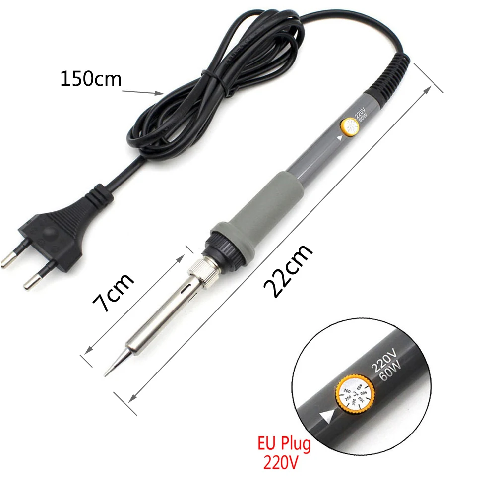 Паяльник с регулируемой температурой паяльный инструмент 5 наконечниками 60 Вт