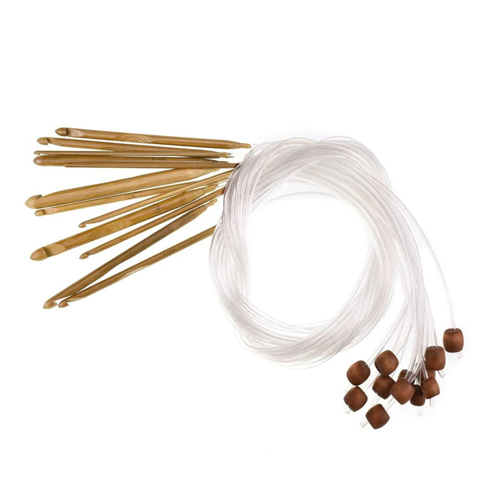 Набор крючков для вязания из натурального бамбука 12 шт.|Швейные иглы| |