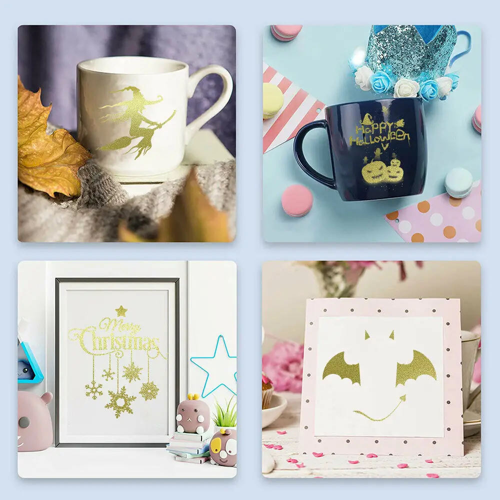 Со сверкающими золотистыми проклееные винил Стекло металл изготовление