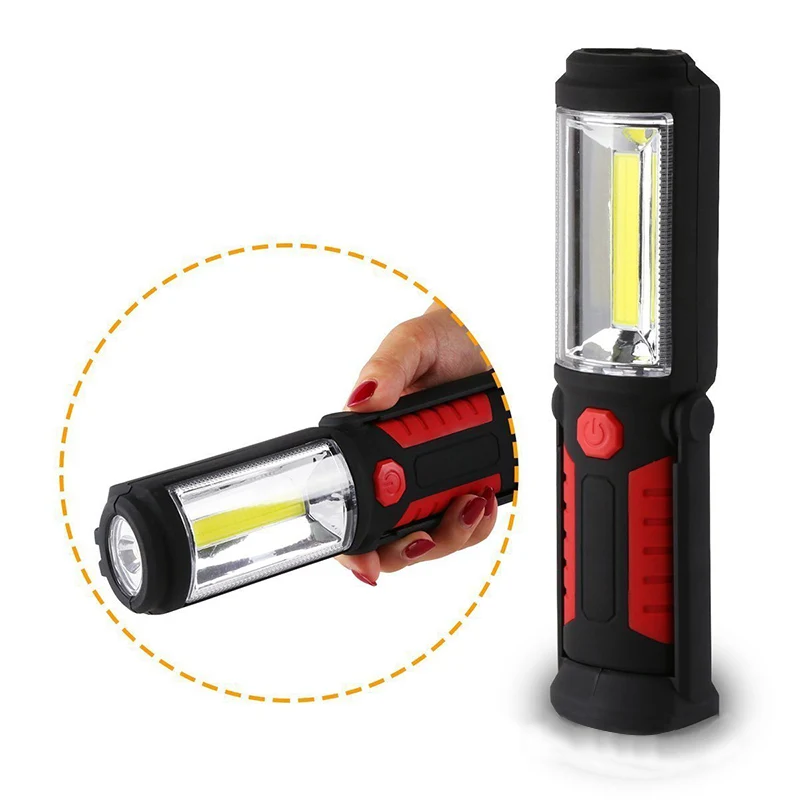 

2Pcs Handheld Rechargeable LED Lamp 3W Torch with Magnet for Outdoor Camping LDF668