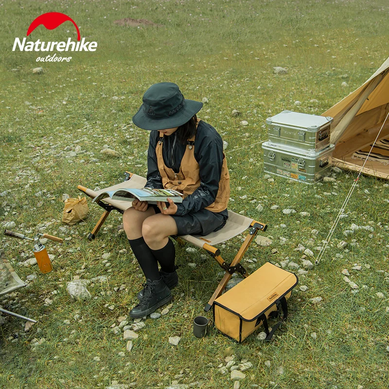 Satılık Naturehike MW04 Taşınabilir Katlanır Tabure Uzatılmış çift Kişilik Tabure Seyahat Piknik Alüminyum Alaşımlı Sandalye Balıkçılık Katlanır Kamp