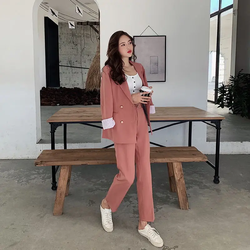 

Mozuleva Winter Women Sets Loose Sweater Long Sleeve Cardigan + Full Length Pants Print Letter Sets Elastic Waist Trousers
