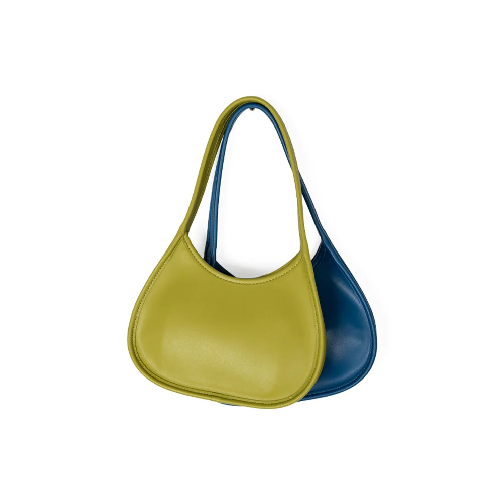 

Women's Bag Shoulder Underarm Bag Ladies Wild Niche Design Light Retro Pillow Blue PU Handbag 2021 Spring Menghuo 2010 New PM71