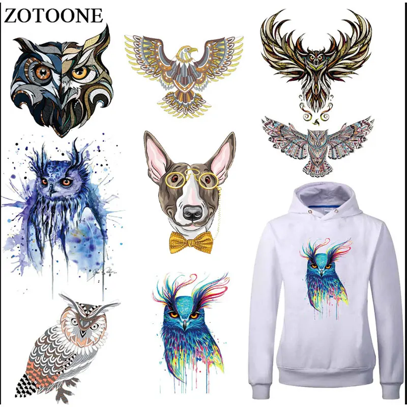 

ZOTOONE Trendy 3D Owl Clothes Patches Stickers for Tops Household Iron-on Animal Parches DIY Heat Transfers Decoration Appliqued