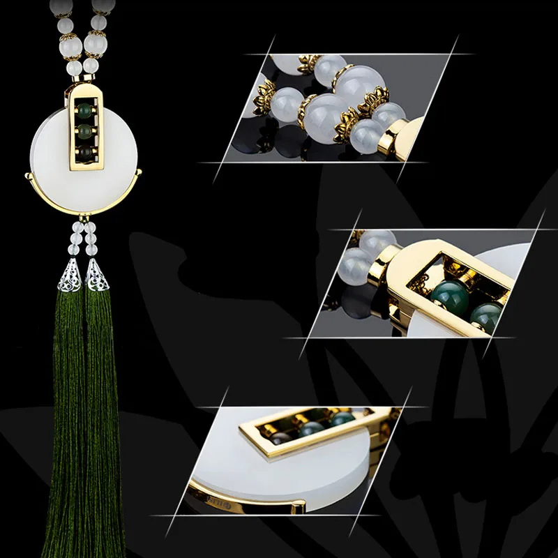 

JJNTINVA Car Accessories Decoration Manual White Pendant Exquisite Gift Accesories Interior Stuff for Jade
