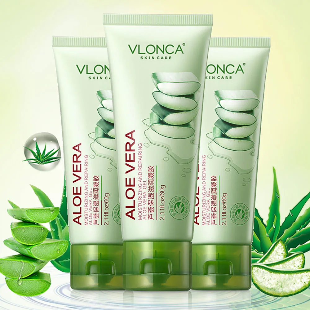 

60g Aloe Vera Locking Moisture Rejuvenation Gel Shrink Pores Repair After Sun Smooth Diminishing Acne Marks Refreshing Skin Care