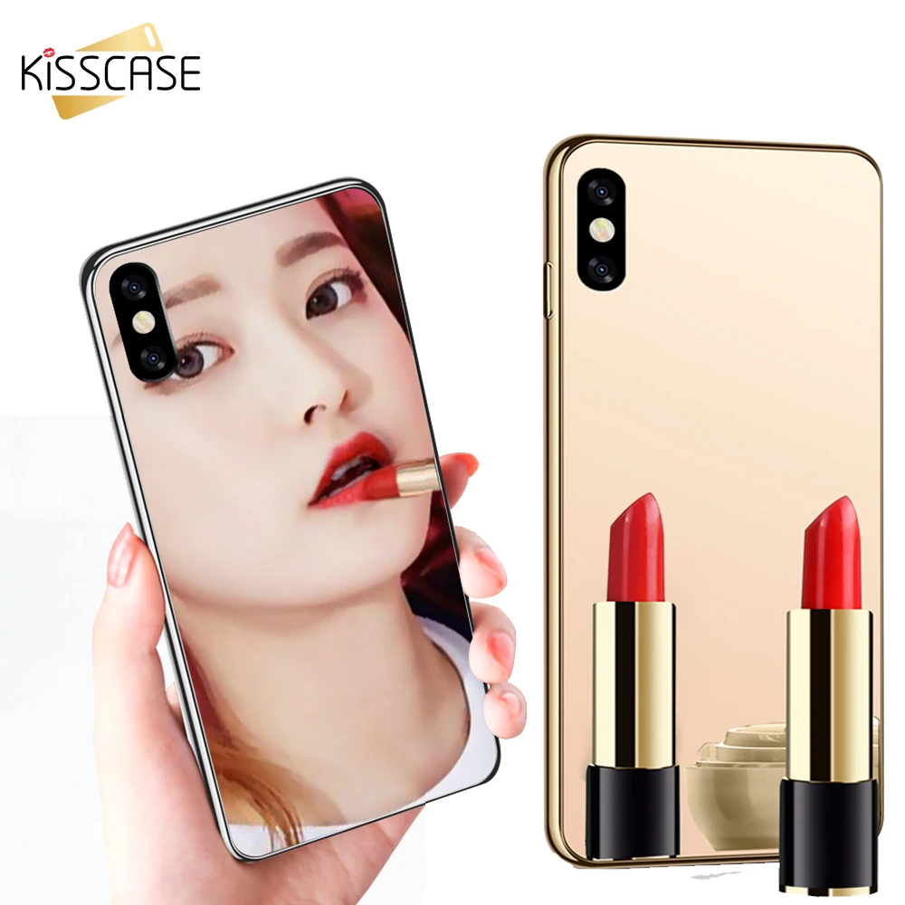 Роскошный зеркальный чехол KISSCASE с покрытием для iPhone 11 Pro Max X XR XS 7 8 Plus покрытие из