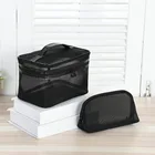 Портативная сумка для туалетных принадлежностей для мужчин и женщин, 1 шт., модный прозрачный дорожный органайзер, большая черная косметичка