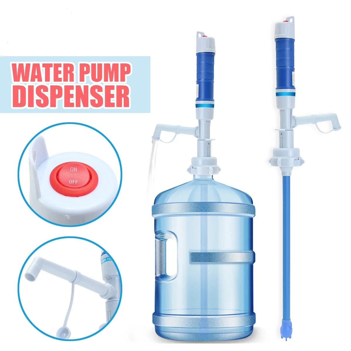 Портативный Электрический насос на батарейках удобный диспенсер для бутылочной