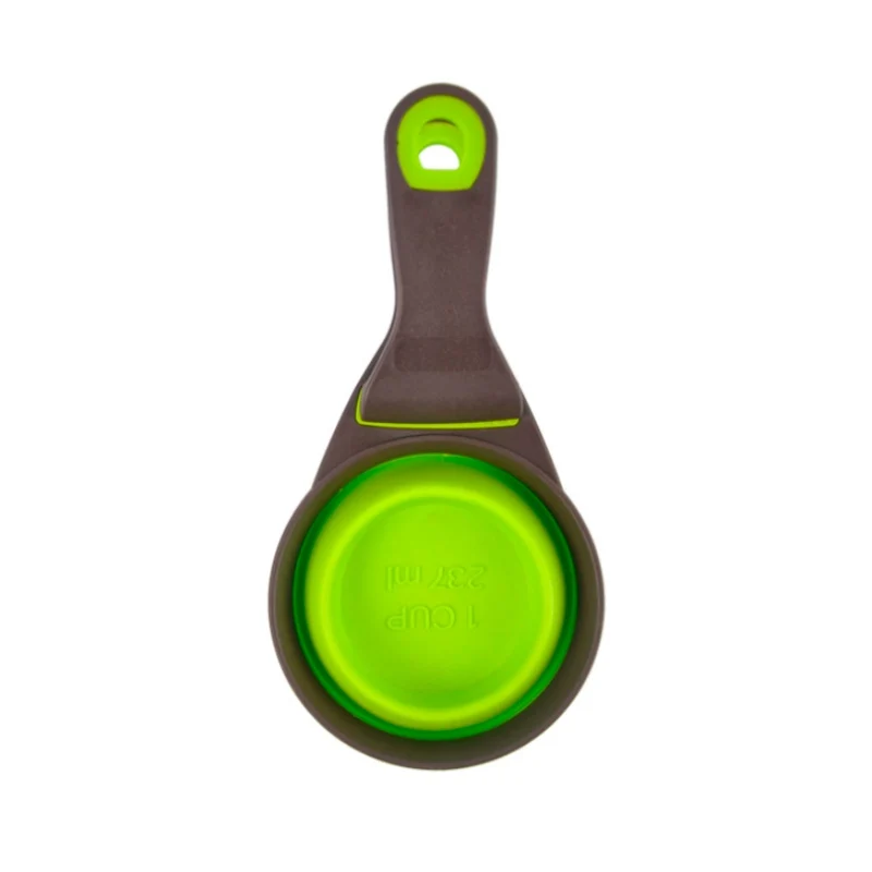 Pet Забавный Еда ложка для кормления складной клип уплотнения мерная чашки миска