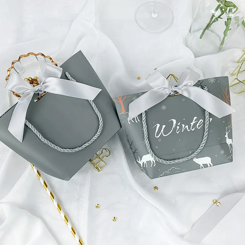 Подарочные пакеты из серебристой бумаги украшение для рождественской вечеринки