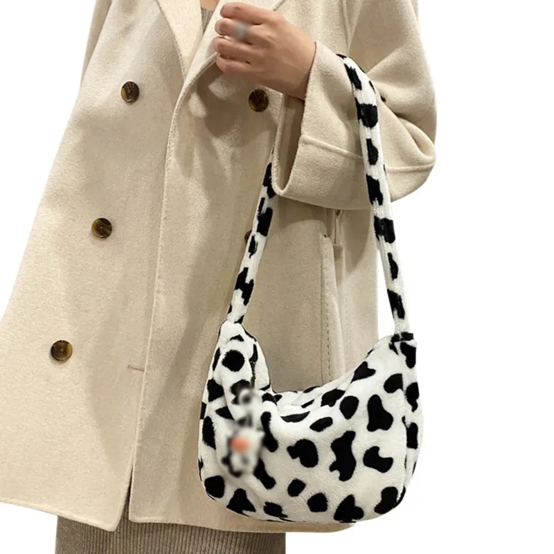 

2020 New Fashion Autumn And Winter Super Soft Plush Portable Shoulder Bag Printing Cute Small Square Bag Girls