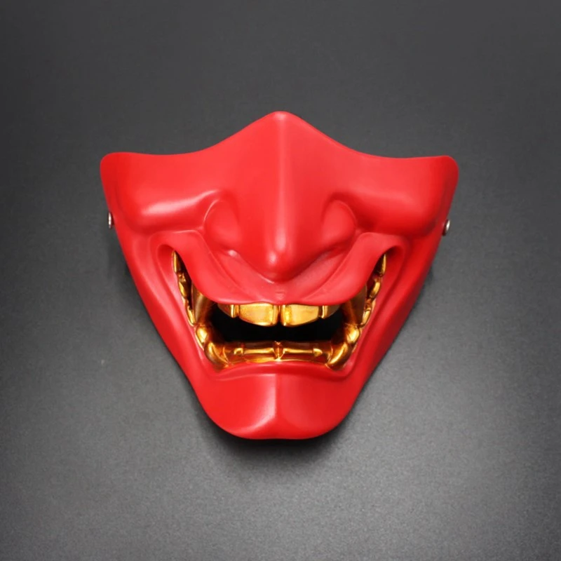 Mask Game Half Face Oni Halloween Cosplay Evil Demon Kabuki Samurai Dress Up | Дом и сад