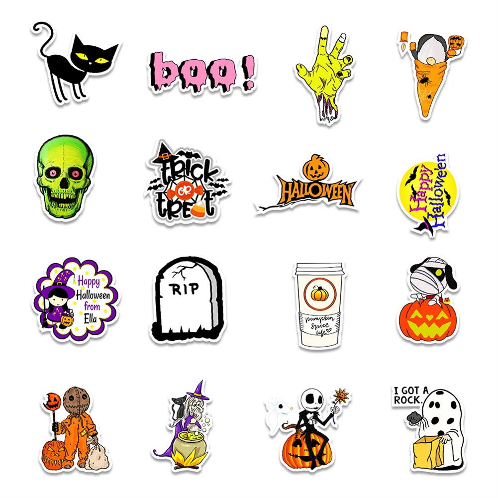 Maleta con dibujos animados de dulce o truco de Halloween, cuaderno de decoraci&oacute;n, pegatina impermeable, juguete, venta al por mayor, 10/30/50-2
