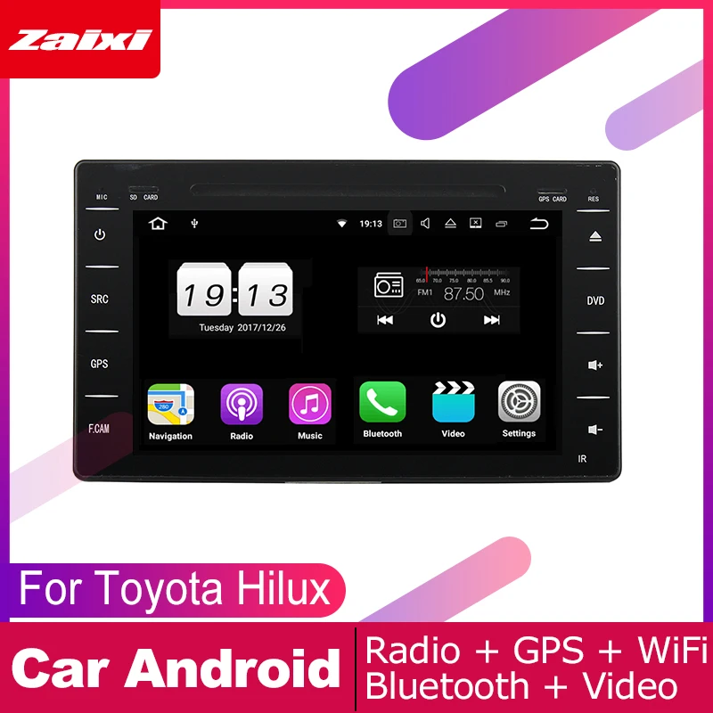 ZaiXi android автомобильный dvd gps мультимедийный плеер для Toyota Hilux 2015 ~ 2019 навигационный