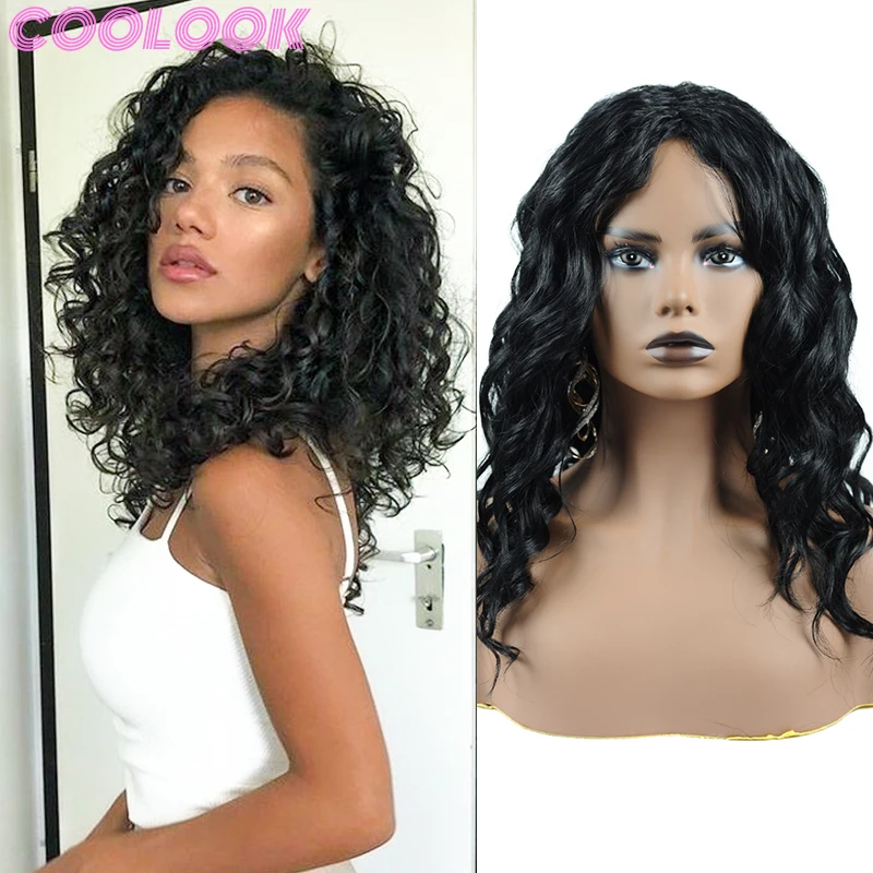 

Парик для чернокожих женщин, синтетические натуральные вьющиеся волосы, Короткие афроамериканские кудрявые, 14 дюймов