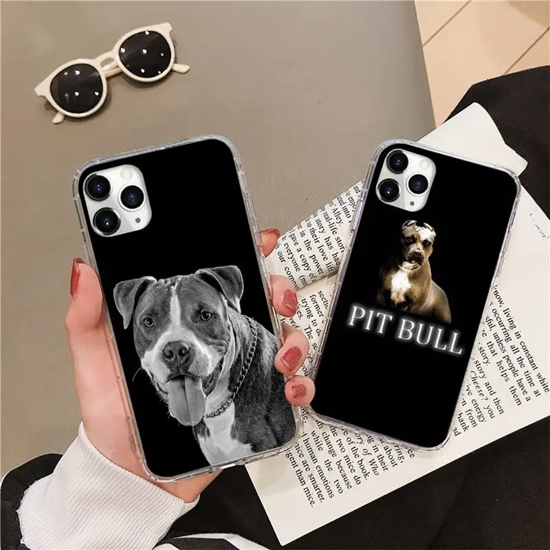 

Pit Bull Lovely Pet Dog Phone Case Transparent soft For iphone 12 11 13 7 8 6 s plus x xs xr pro max mini
