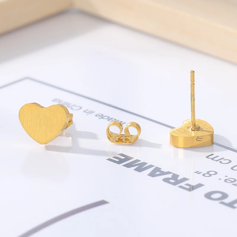 DIANSHANGKAITUOZHE Stainless Steel Earrings Fashion Jewelry Aros Gold Silver Heart For Women Orecchini Boucle D'oreille | Украшения и