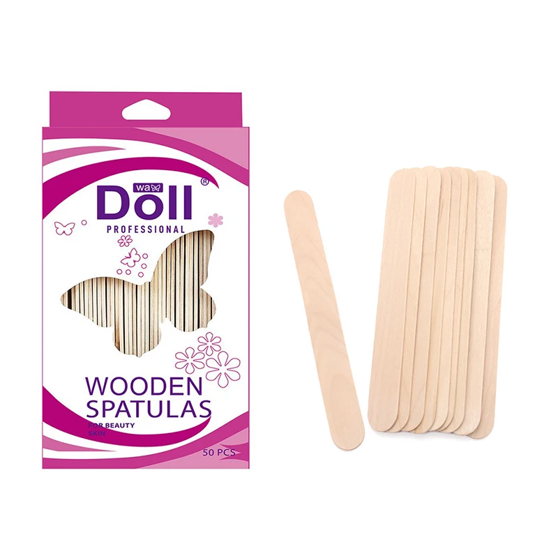 

50PCS Disposable Wooden Waxing Wax Spatulas Depressor Hair Removal Sticks Wax Medical Stick Beauty Health