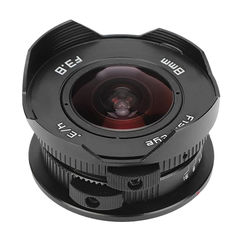 8 мм F3.8 ручной широкоугольный объектив рыбий глаз для Panasonic Olympus M43 MFT OMD EM5 |