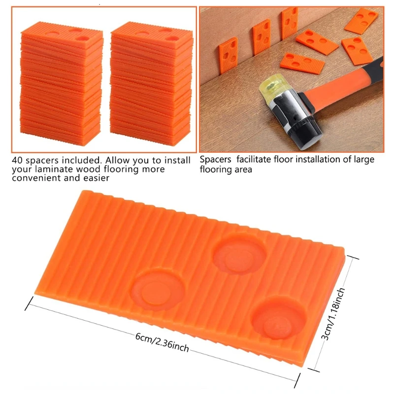 

Julaihandsome Professional Laminate Wood Flooring Installation Kit , Spaces.Tapping Block, Pull Bar ,Mallet Hand Tool Set