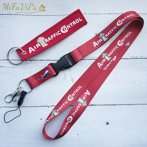 2 pcs atc keychain fashion trinket phone strap embroidery keychain pilot aviation air traffic controller lanyard christmas gift free global shipping