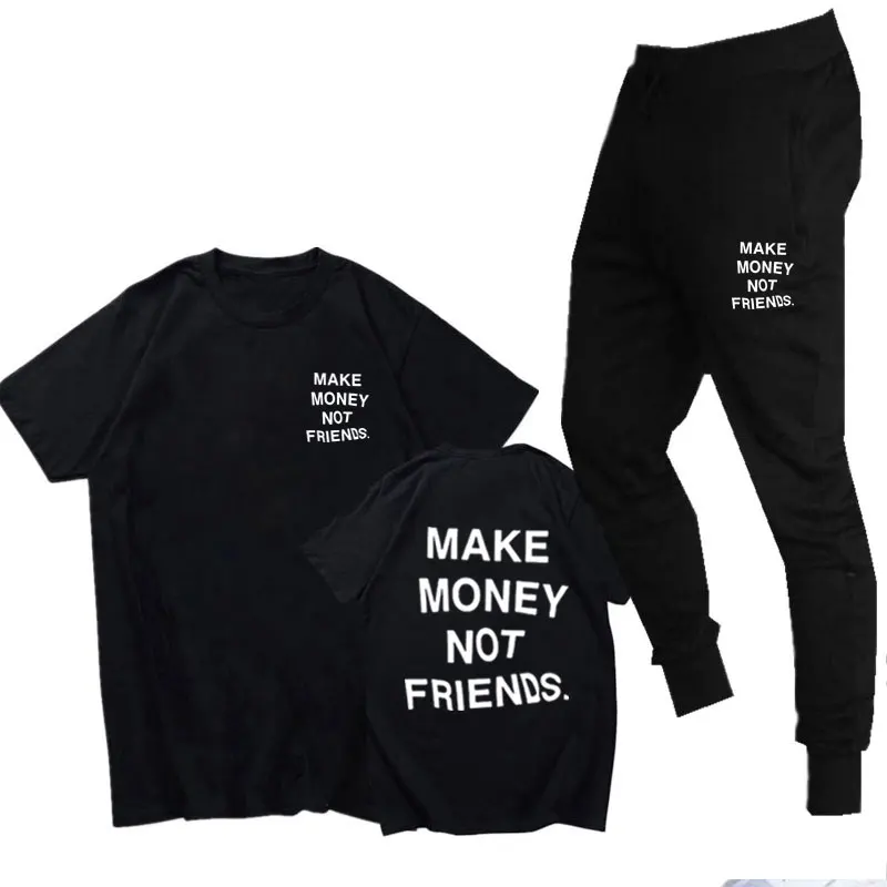 Уличная Для мужчин комплект из 2 предметов зарабатывать деньги не друзья