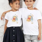 Летняя Милая Детская футболка с изображением Винни-Пуха и меда, забавная мультяшная Детская футболка с изображением братьев и сестер в стиле Харадзюку