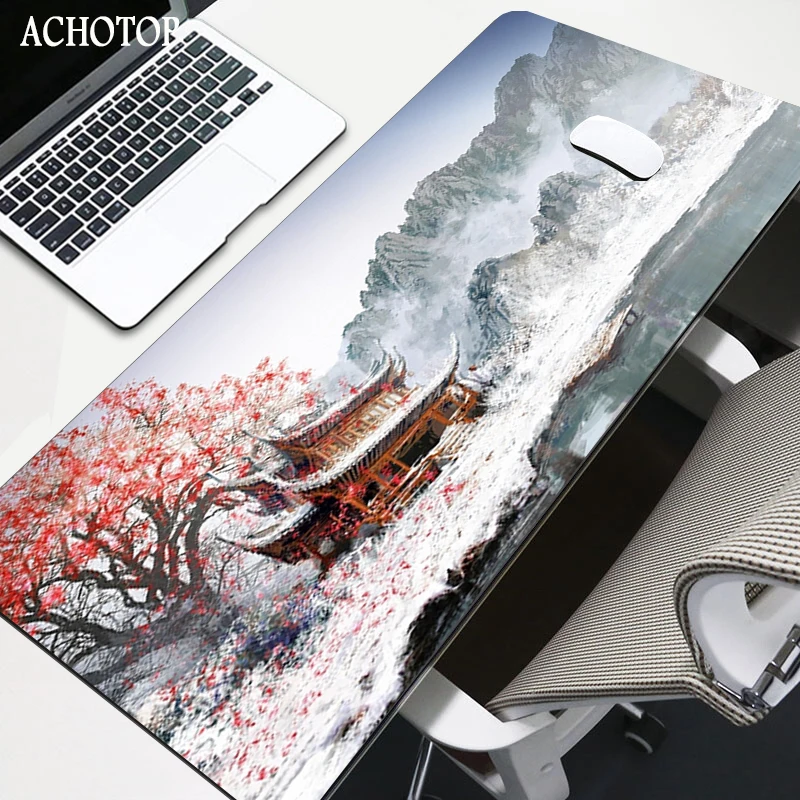 

Cherry Blossom Flower Anime Mouse Pad Large 900x400mm Pink Sakura Mousepad Gaming Accessories Keyboard Carpet Floral Desk Mat XL