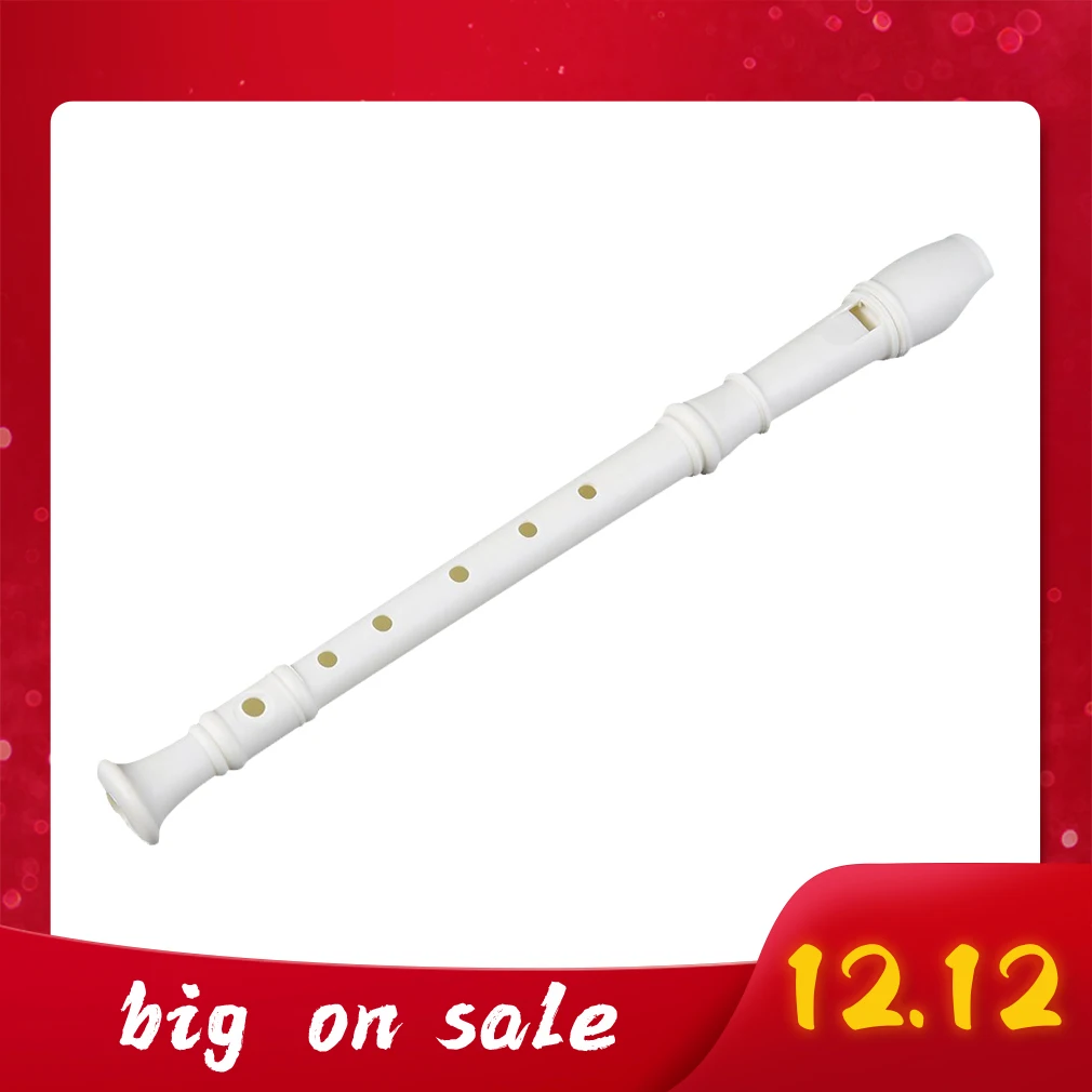 Инструмент из белого пластика с 6 отверстиями длинный музыкальный диктофон