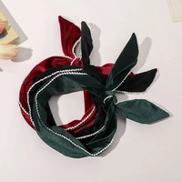 cross knotted bow headband fashion hair accessories retro soft velvet solid color rabbit ears metal wire hair ties hot headwear
