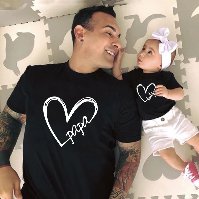 Папа мама Семейные одинаковые наряды папа Дети футболка Детский боди семейный