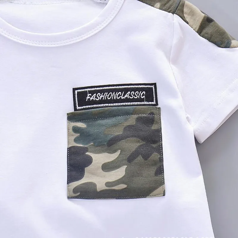 Комплект одежды для маленьких мальчиков летняя хлопковая футболка и шорты