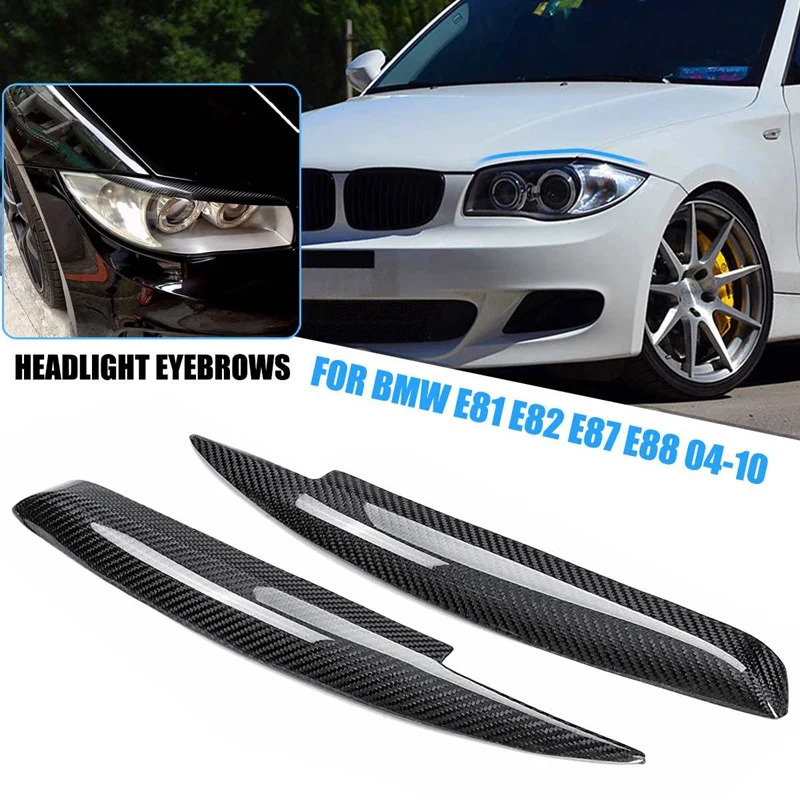 Углеродное волокно головной светильник для бровей Bmw E81 E82 E87 E88 128I 135I 2004 2005 2006 2007 2008