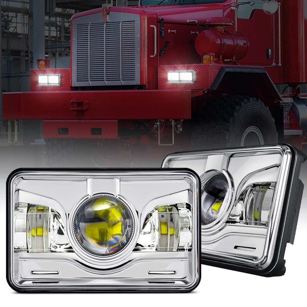 

YOUSTAR 4x6 Inch LED Headlights Halo Dot Approved Rectangular Replacement H4651 H4652 H4656 For 1979-1993 Mustang