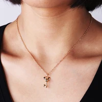 seblasy european luxurious trendy gold color keu mickey heart long chain necklaces pendants for women making trinket jewelry