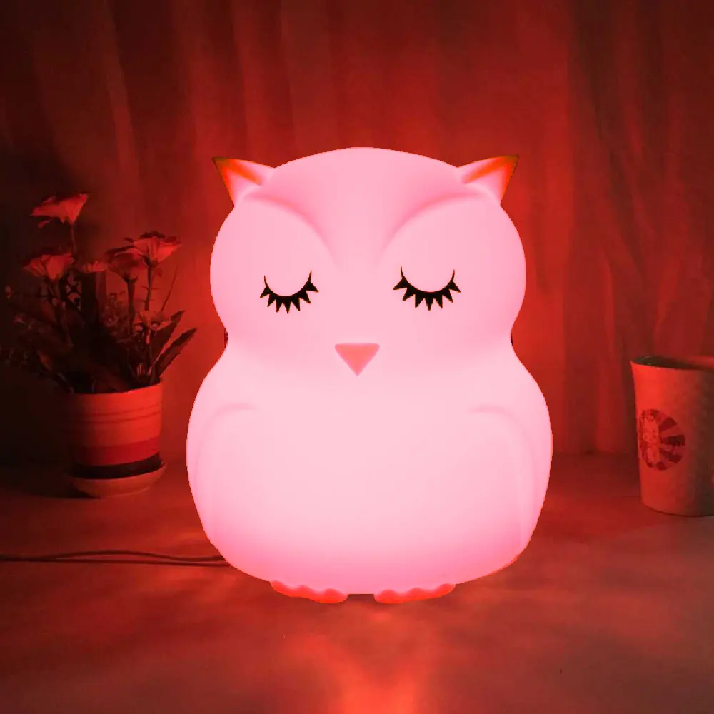 Светодиодный ночсветильник в виде совы силиконовая лампа с сенсорным