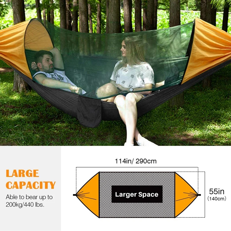 

Portable Automatic Camping Hammock with Mosquito Net,Folding Multi Use Hammock Swing for Outdoor Camping