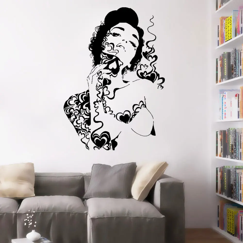Наклейка на стену с татуировкой женская Виниловая наклейка вырезами креативный