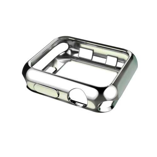 silver Чехол для apple watch band 42 мм 38 мм iwatch TPU Защитный гибкий бампер против царапин мягкий тонкий силиконовый чехол серия 3 2 1 - Color: silver