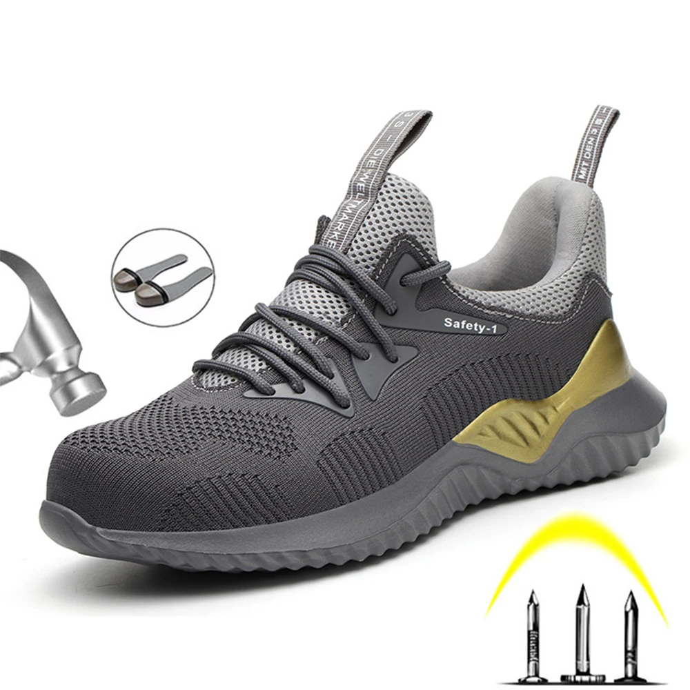 

2020 Summer Safety Work Shoes Boots For Men Steel Toe Cap Boots Anti-Smashing Protective Construction Safety Work Sneakers
