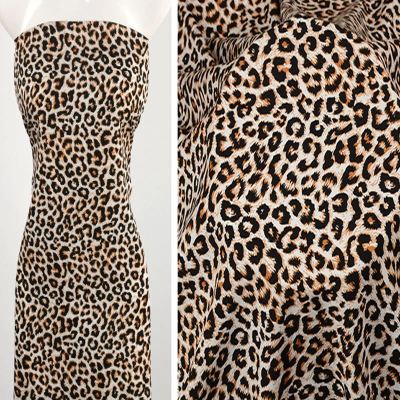 Пикантная коричневая леопардовая полосатая вискозная ткань в один метр