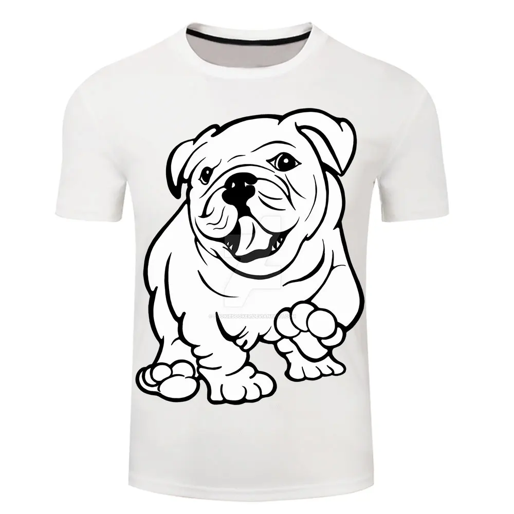 

Новинка 2021, модная детская футболка унисекс с 3D-принтом белого мопса для мальчиков и девочек, летняя повседневная футболка для мужчин, женщин, детей с мультяшными собаками, топы, футболки