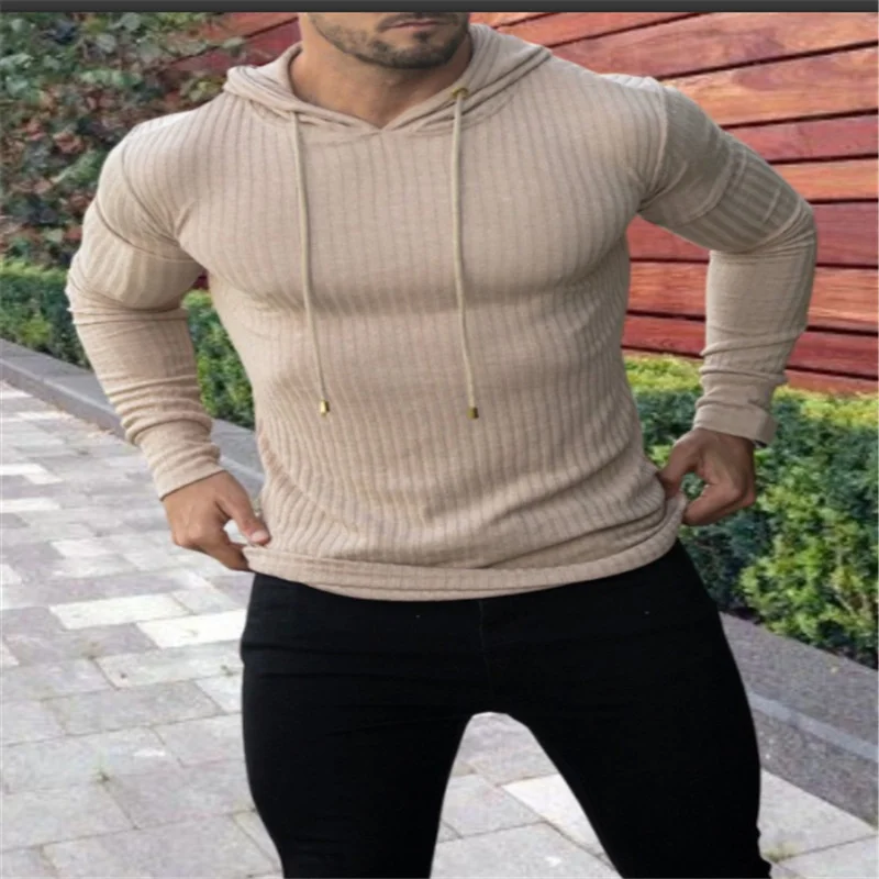Мужские толстовки для фитнеса на осень и зиму мужской вязаный пуловер с длинным