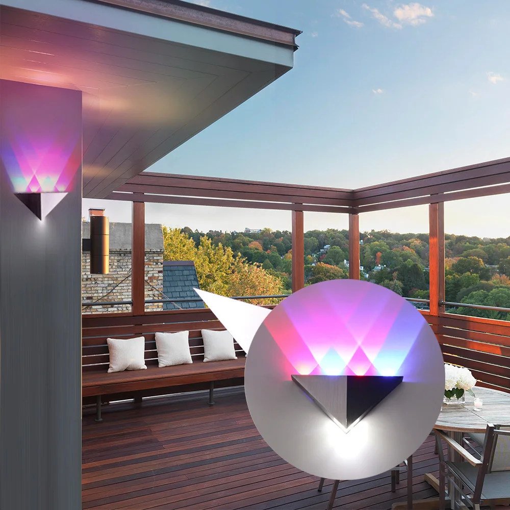 5 Вт RGB современная светодиодная настенная лампа треугольной формы интерьерные