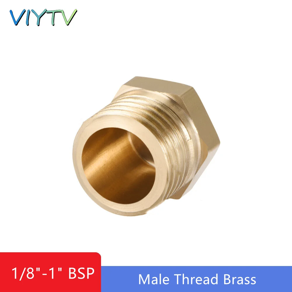 

1/8" 1/4" 3/8" 1/2" 3/4" 1" BSP Male Thread Brass External Hex Head Socket Countersunk Pipe Plug Copper Connector Pipe Fittings